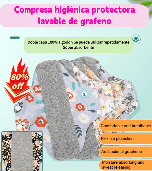 🥰👩‍🦰 Almohadilla antibacteriana de algodón y grafeno lavable