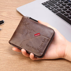 💰Cartera con cremallera estilo retro, compacta y de gran capacidad.