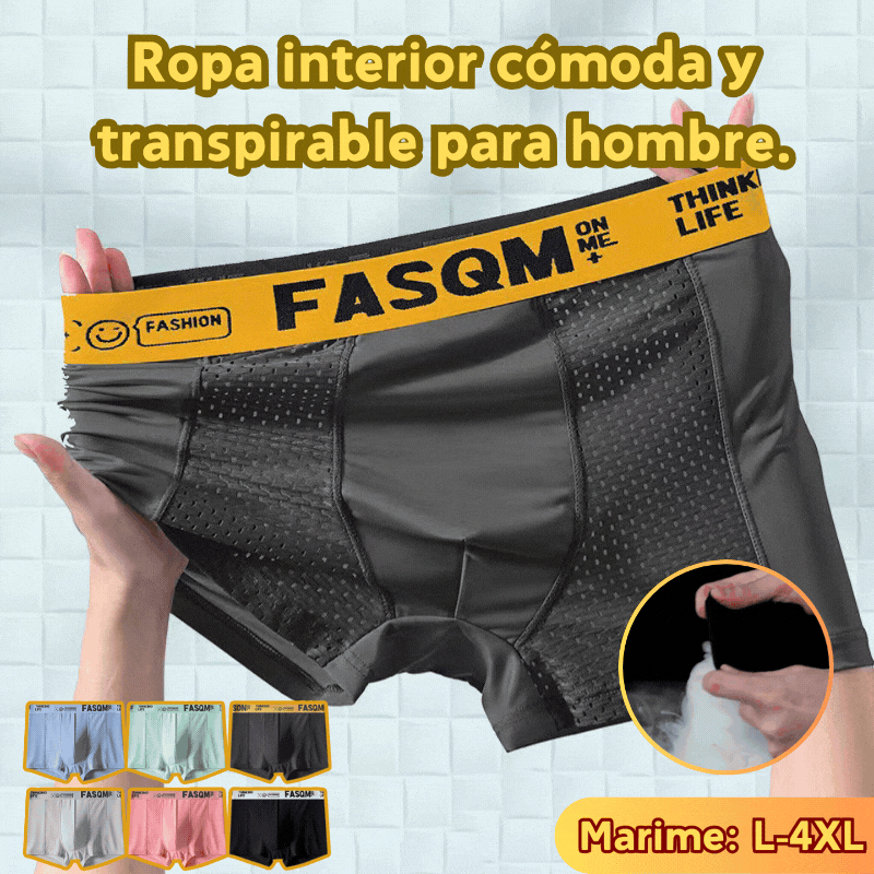 -Paquete de 12-Calzoncillos bóxer de malla transpirable de seda helada para hombre