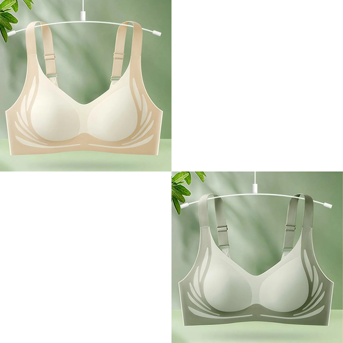 😍【Paquete de 2】Sujetador de una pieza sin aros para mujer❤️【40-85 kg】