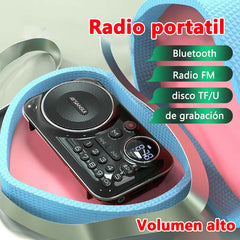 🎁【Oferta por tiempo limitado】Reproductor de música con radio Bluetooth portátil, puede insertar tarjetas y unidades flash USB