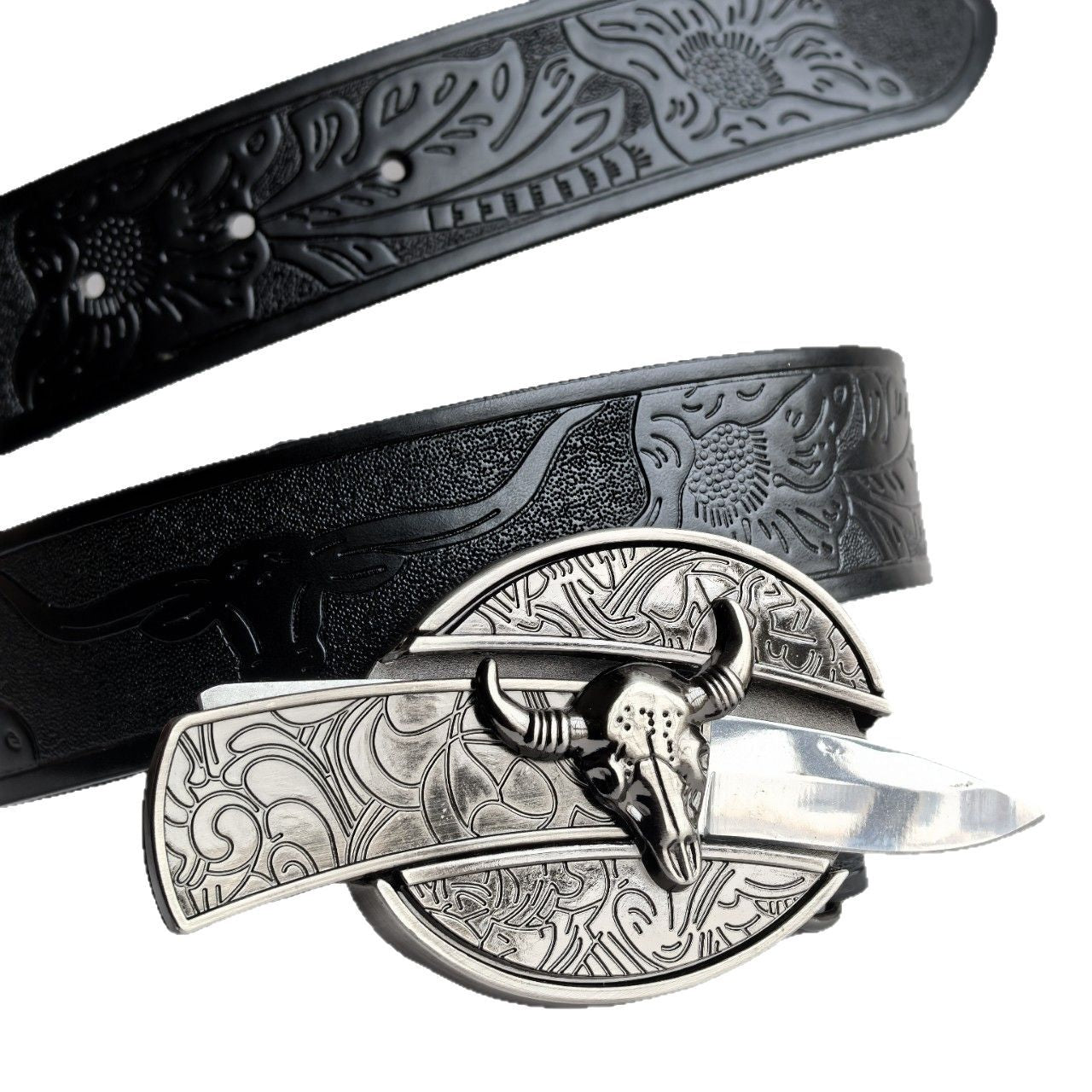 🆒🎁Oferta especial por tiempo limitado👍Cinturón para hombre con diseño en relieve y cuchillo incorporado