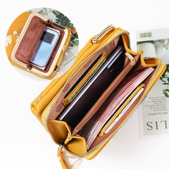 🔥👜 Cartera cruzada para mujer en piel de vacuno con bordado y correa para el hombro 2026🎁