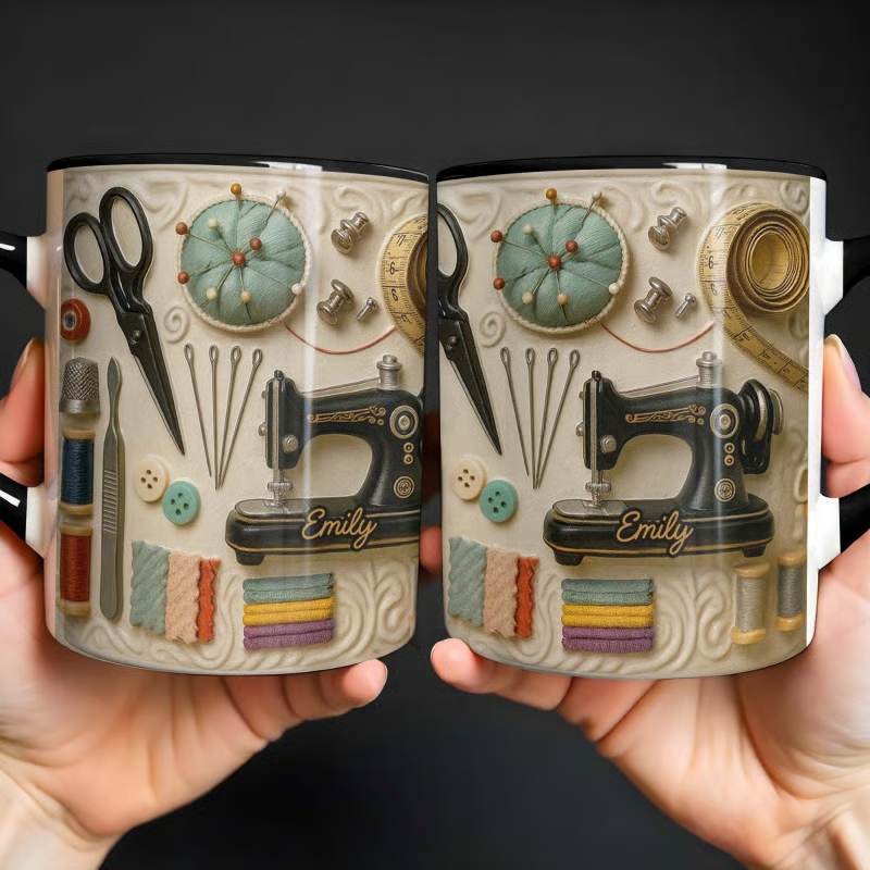 🧵☕Taza de costura: el regalo perfecto para las almas creativas que aman coser