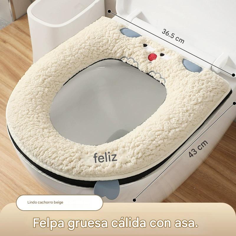 🔥🚽🔥Compra uno y llévate otro gratis🔥🎁Fundas de asiento de inodoro cálidas para el invierno con forro polar