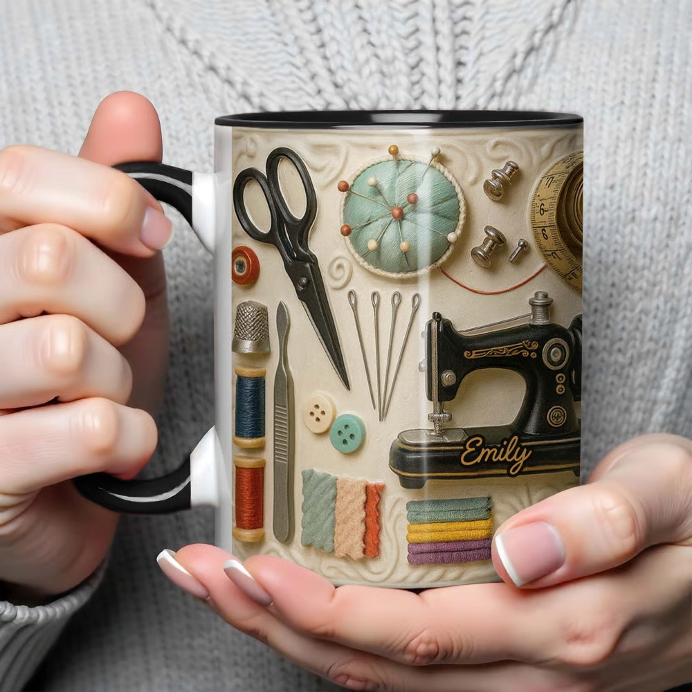🧵☕Taza de costura: el regalo perfecto para las almas creativas que aman coser