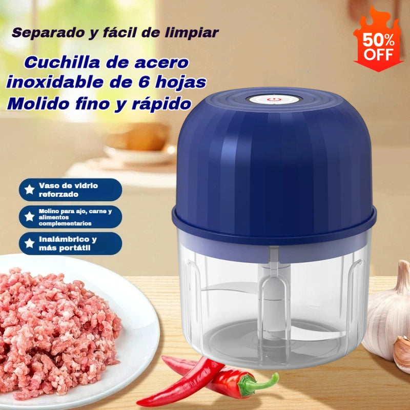 Picadora eléctrica de ajo, mini picadora portátil de verduras