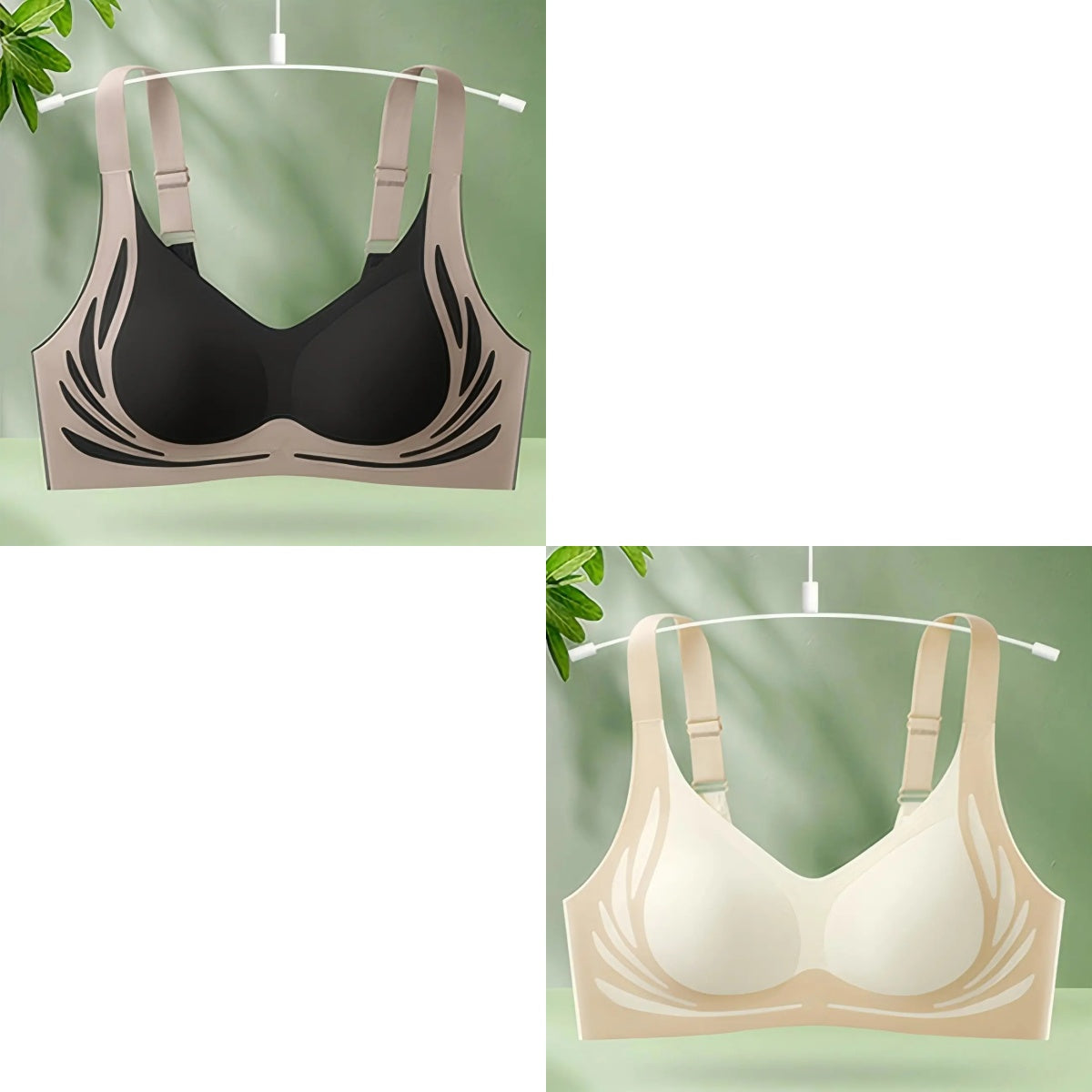 😍【Paquete de 2】Sujetador de una pieza sin aros para mujer❤️【40-85 kg】