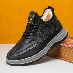 ⛄🔥【39-45】Zapatos deportivos casuales de invierno impermeables de cuero genuino para hombre, suela de terciopelo suave, nuevo estilo