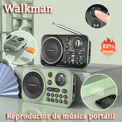 🎁【Oferta por tiempo limitado】Reproductor de música con radio Bluetooth portátil, puede insertar tarjetas y unidades flash USB