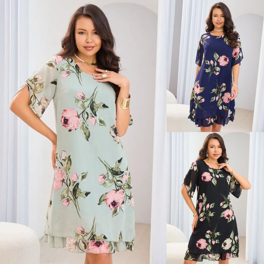 💐【S-5XL】Elegante vestido estampado