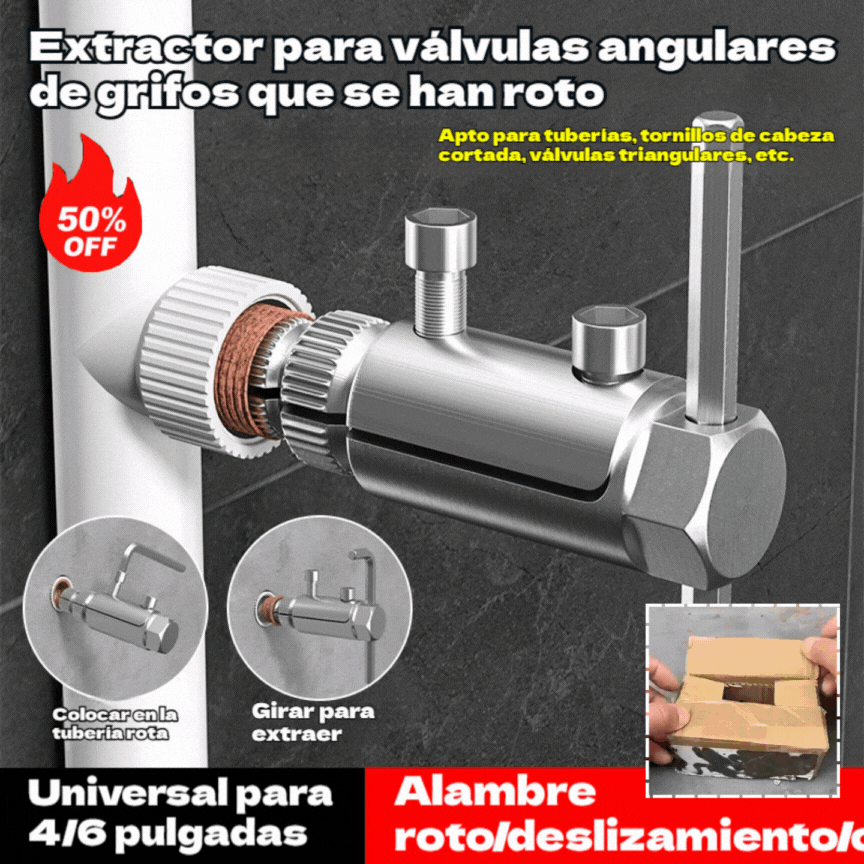🔥【Oferta por tiempo limitado】Extractor de rosca rota para válvula angular de grifo, grifo universal