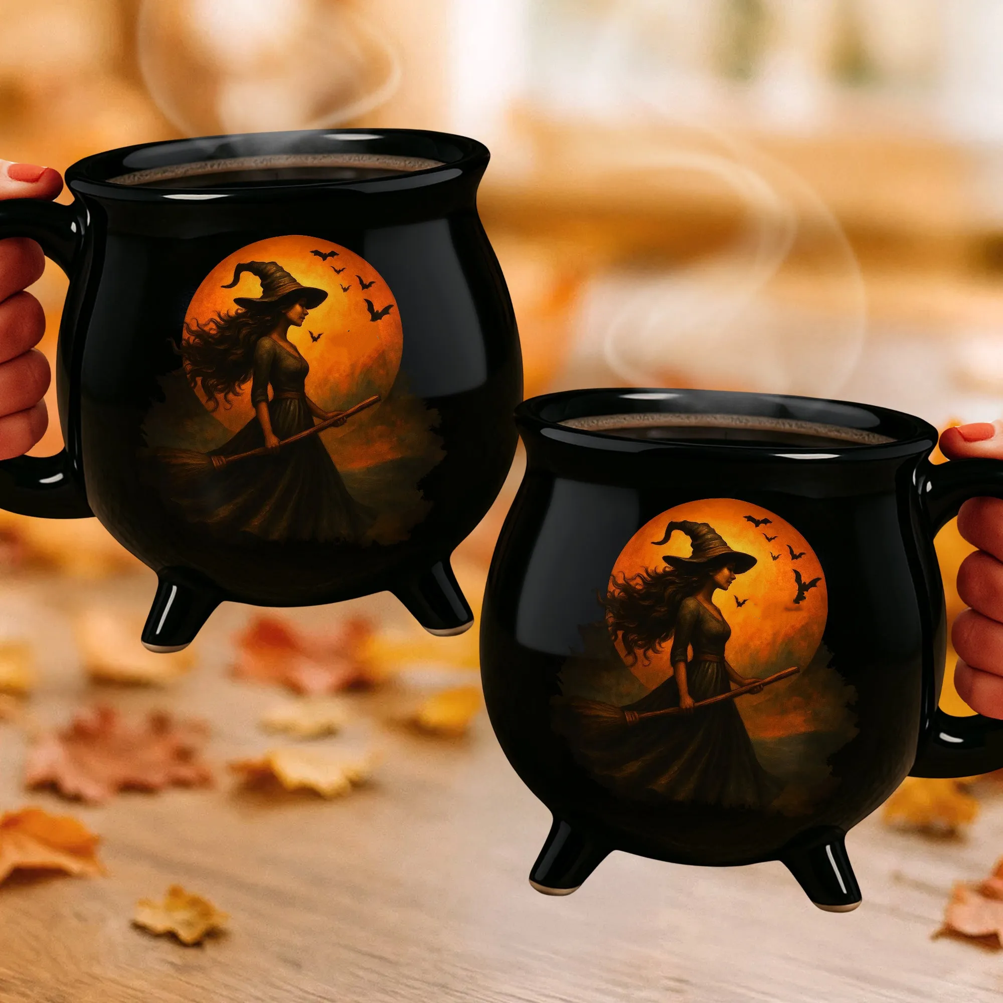 🧙‍♀️🎃Taza de piedras preciosas con forma de caldero de bruja, creativa y única