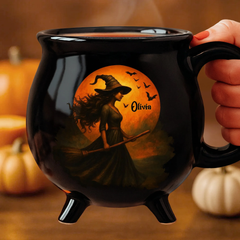 🧙‍♀️🎃Taza de piedras preciosas con forma de caldero de bruja, creativa y única