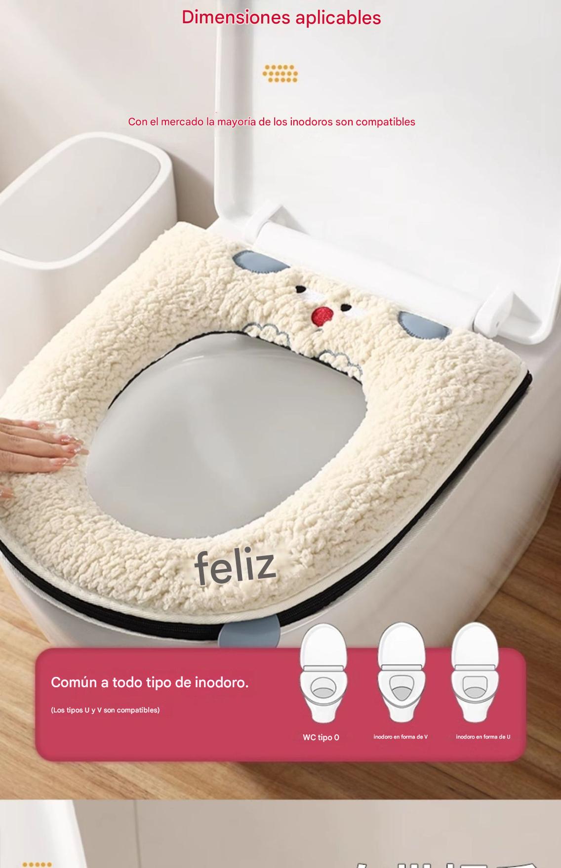 🔥🚽🔥Compra uno y llévate otro gratis🔥🎁Fundas de asiento de inodoro cálidas para el invierno con forro polar
