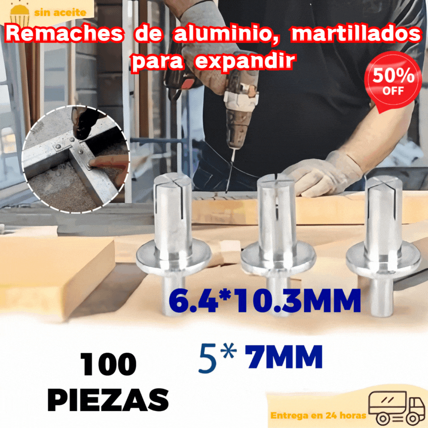 【30%OFF】🔧 Remaches de aluminio con expansión de martillo: ¡fijación rápida y segura sin esfuerzo!🔩