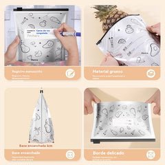 🥩【30 Piezas】Bolsa Sellada de Papel de Aluminio de Grado Alimenticio con Cremallera para Conservar la Frescura para Uso en Refrigeradores Domésticos