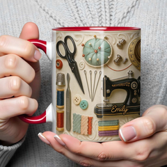 🧵☕Taza de costura: el regalo perfecto para las almas creativas que aman coser
