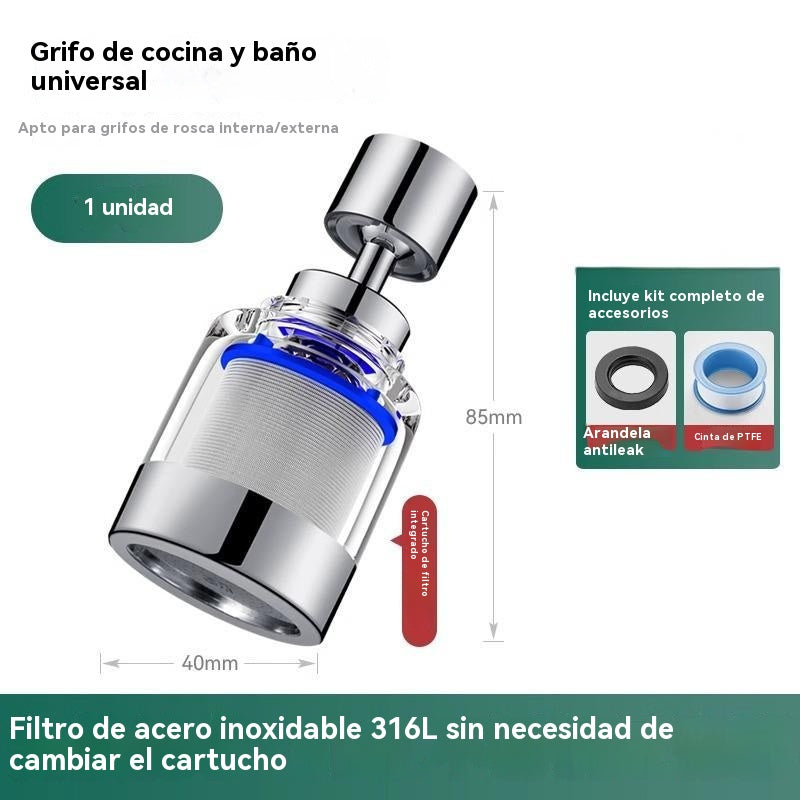 【2 pieza 28 euros】Aireador de filtro universal con interfaz de acero inoxidable