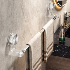 🚿Diseño ligero y sin perforaciones —Toallero retráctil con ventosa