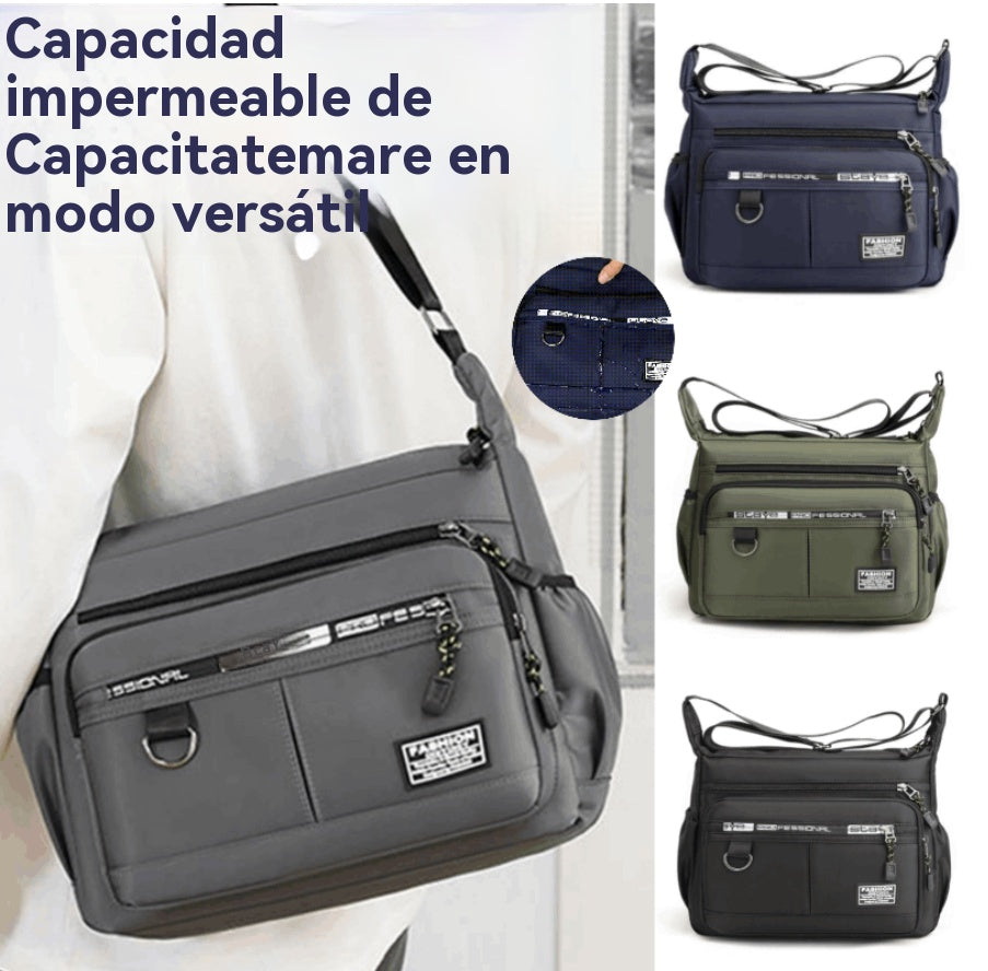 🔥【El más vendido】Bolso para hombre de gran capacidad, resistente al agua y duradero | Bolso bandolera multibolsillos | Ideal tanto para negocios como para uso informal