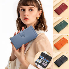 💰Cartera de cuero genuino retro de moda para mujer más vendida en 2026, multicapa de gran capacidad