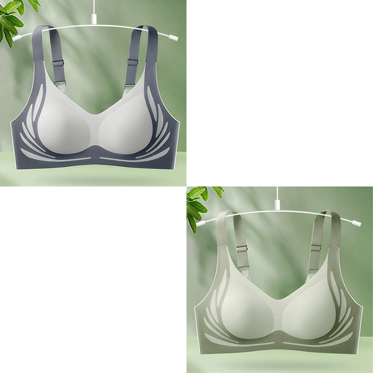 😍【Paquete de 2】Sujetador de una pieza sin aros para mujer❤️【40-85 kg】