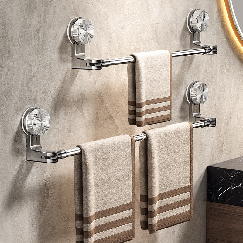 🚿Diseño ligero y sin perforaciones —Toallero retráctil con ventosa