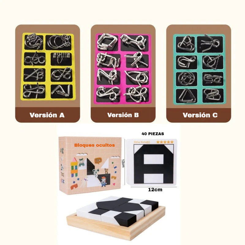 30%OFF【3 juegos】Juguetes educativos para niños, hebilla de inteligencia