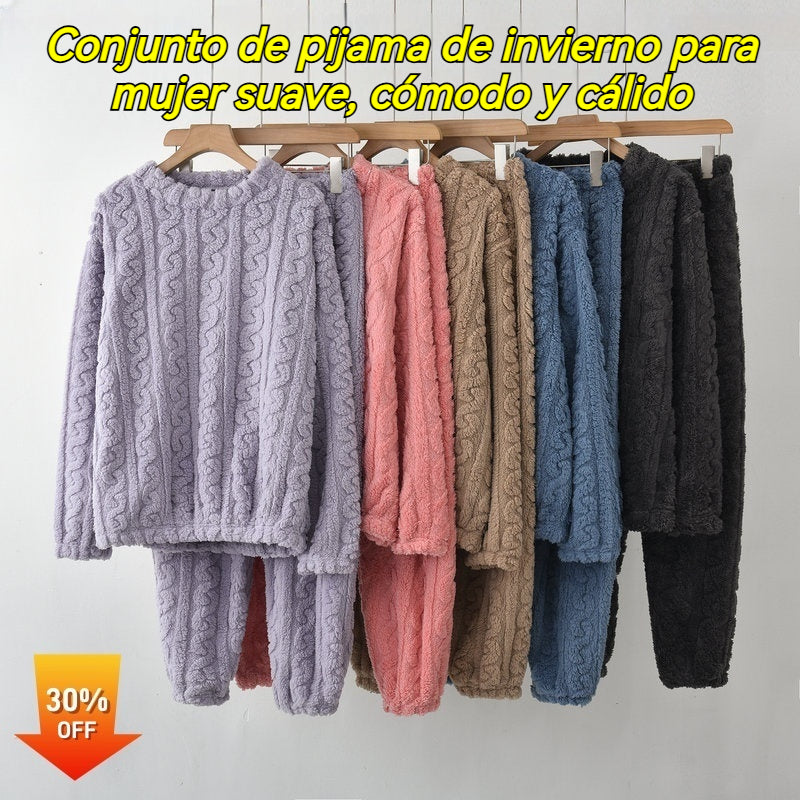 🌺【45-90kg】💥💫Conjunto de pijama de invierno para mujer suave, cómodo y cálido