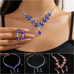 🎁2 juegos 28 euros💎Nuevo conjunto de collar y aretes de diamantes en forma de lágrima