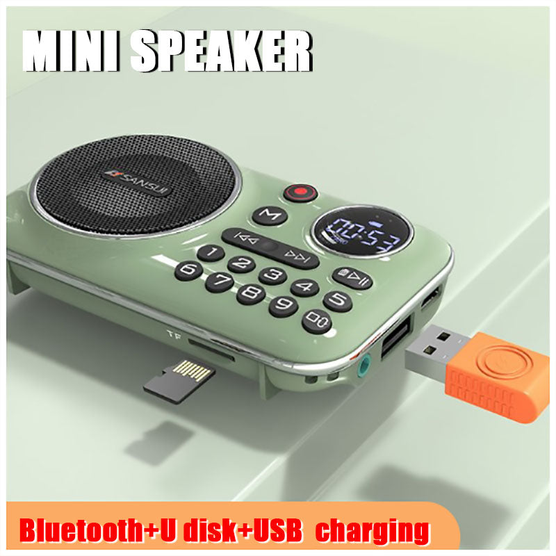 🎁【Oferta por tiempo limitado】Reproductor de música con radio Bluetooth portátil, puede insertar tarjetas y unidades flash USB