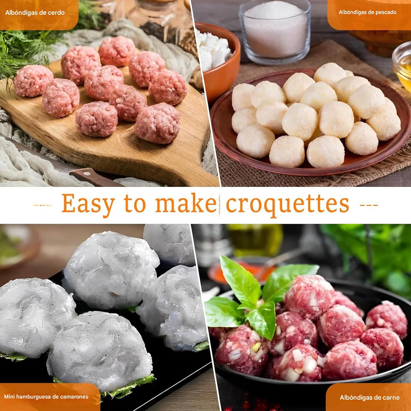 30%OFF🔥Máquina para hacer albóndigas de acero inoxidable, práctico utensilio de cocina, ideal para albóndigas de carne y pescado🍖🐟