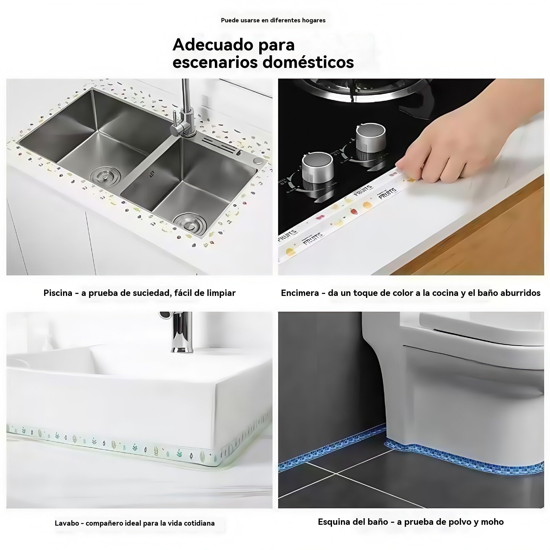 【Paquete de 3】💧Cinta de sellado impermeable para cocina: detiene fugas rápidamente, previene el moho y resiste las manchas ✅[Color aleatorio]
