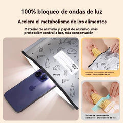 🥩【30 Piezas】Bolsa Sellada de Papel de Aluminio de Grado Alimenticio con Cremallera para Conservar la Frescura para Uso en Refrigeradores Domésticos