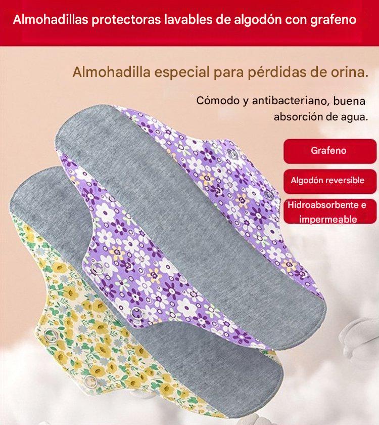 🥰👩‍🦰 Almohadilla antibacteriana de algodón y grafeno lavable