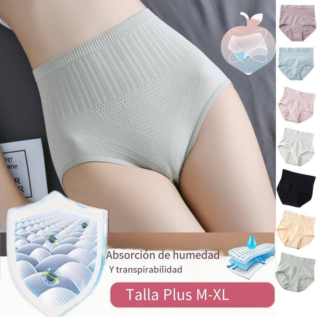 Conjunto de 7 piezas-Bragas antibacterianas impermeables de cintura alta