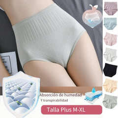 Conjunto de 7 piezas-Bragas antibacterianas impermeables de cintura alta